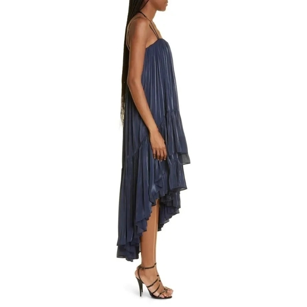 Cinq à Sept Soleil Ruffle Hi-Low Dress – Navy – Size 0 - Picture 10 of 15